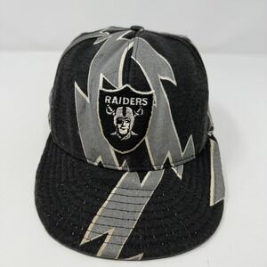 Vintage Raiders Hat Cap Snapback Mens NFL Shockwave Bolt Lightning